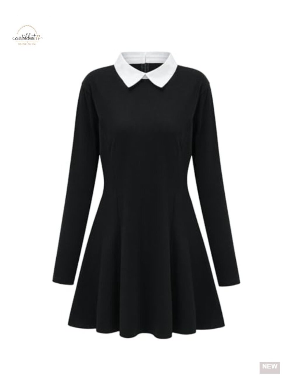 5Pc Halloween Costume Set Long Sleeve Peter Pan Collar Wig Socks Lipstick